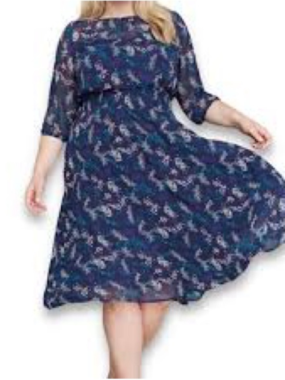 Lane Bryant Navy Floral Midi Dress